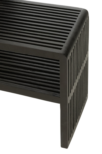 Set van 2 consoles met plank van gerecycled teakhout in het zwart.