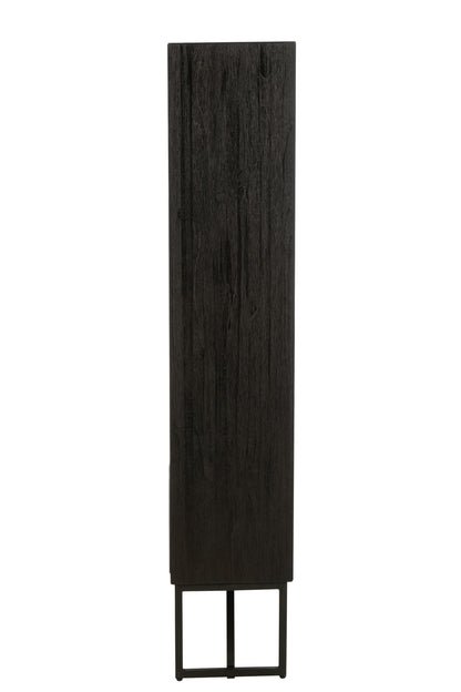 J-Line Kast Met Lades Gerecycleerd Teak Zwart