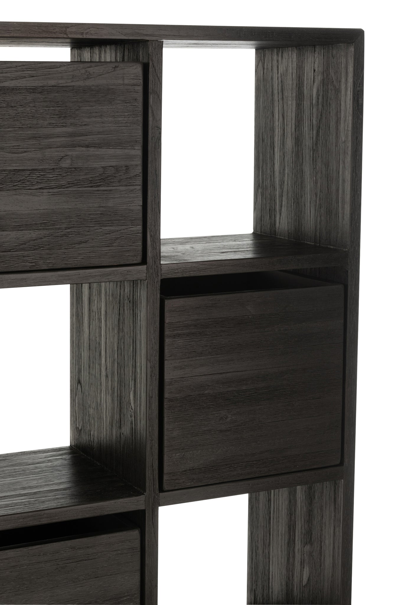 J-Line Kast Met Lades Gerecycleerd Teak Zwart