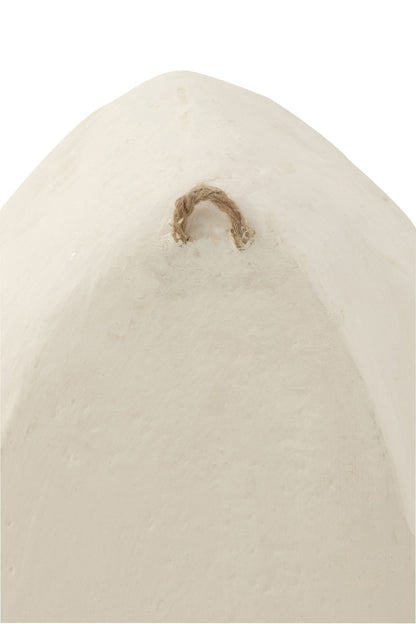 Set van 3 wandrekken papier-maché wit