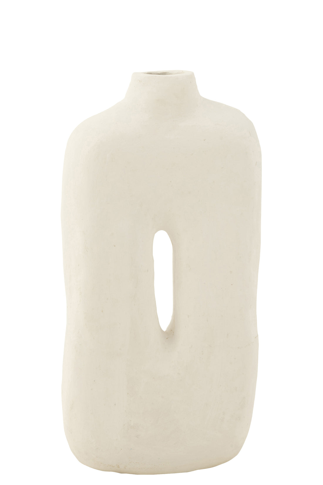 J-Line vaaspot Vierkant - papier mach - - wit