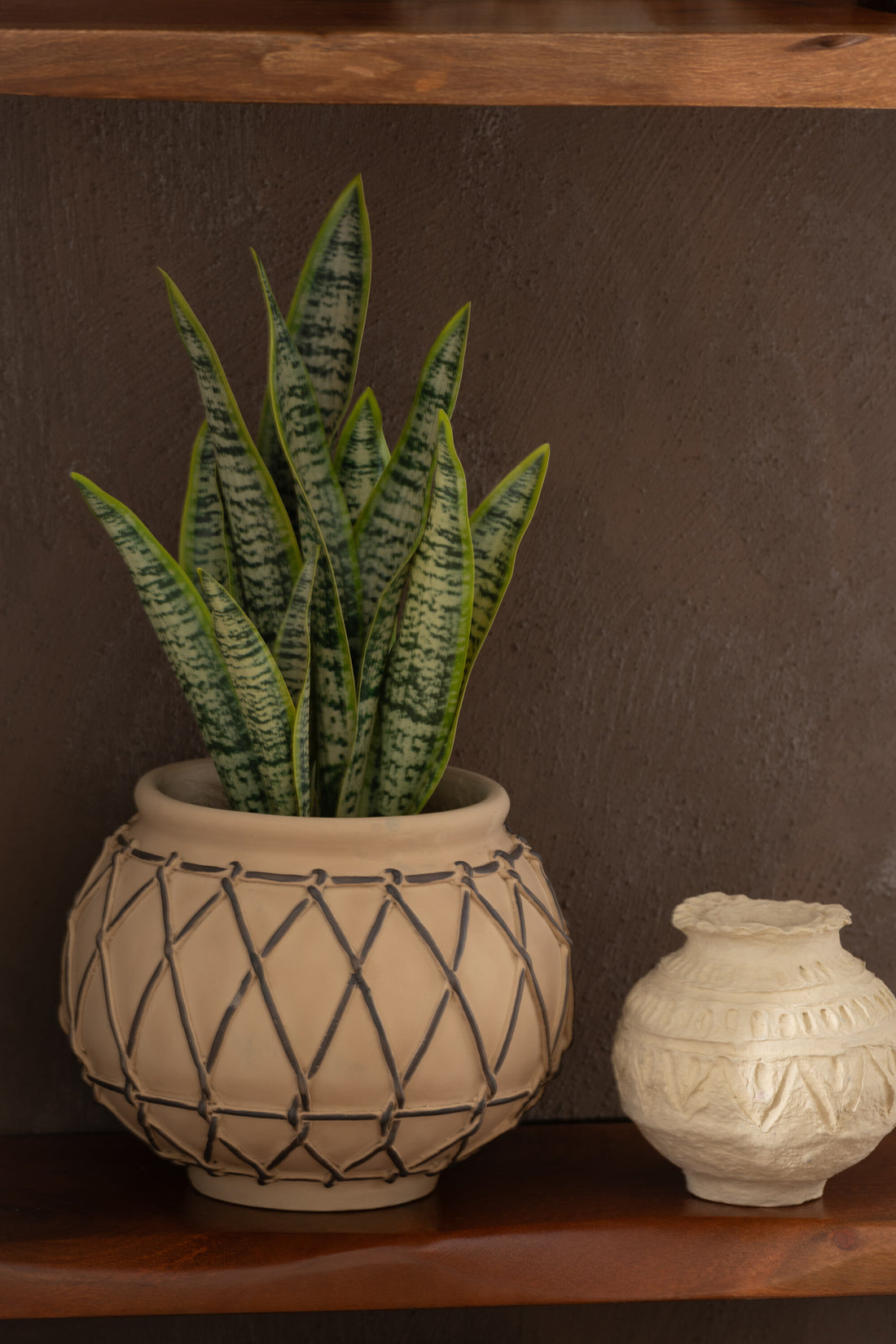 J-Line Pot Bol Papier Mache Naturel