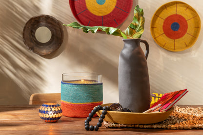 J-Line Set Van Drie Schalen Papier Mache Geel