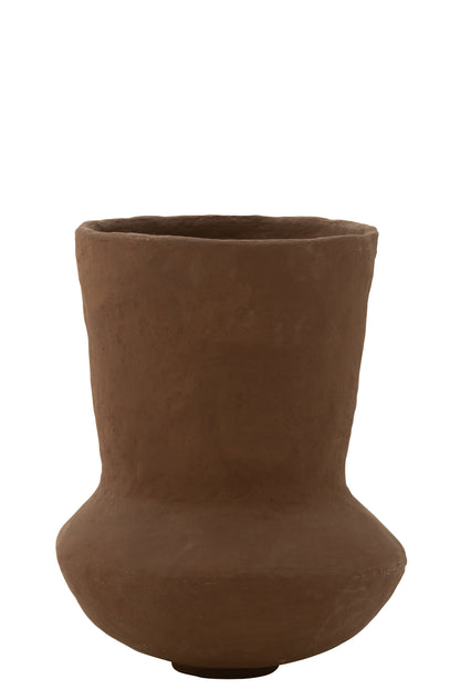 J-Line Pot Archaïsch Papier-mach -  Bruin Large