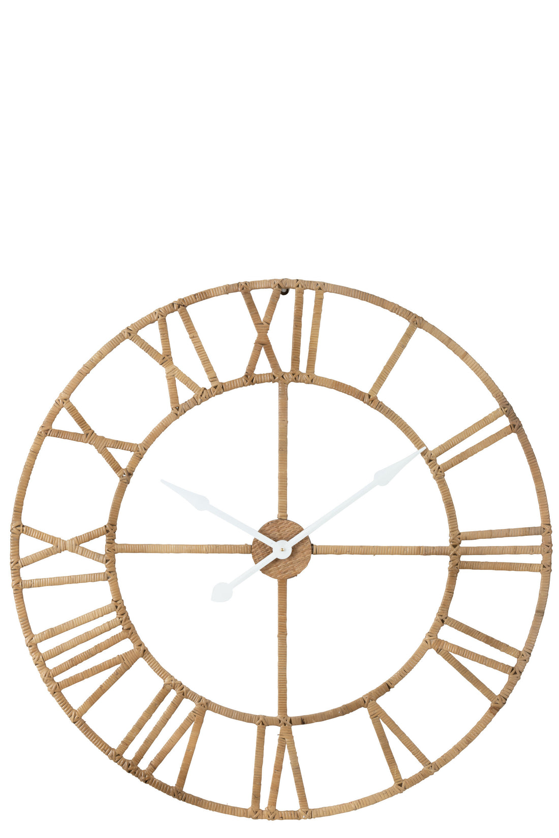 Wandklok Romeins Rotan/Metaal Natuurlijk Groot