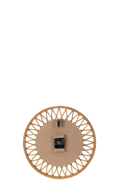 Wandklok Wonder Rotan/Meubelplaat Natuurlijk/Wit Klein