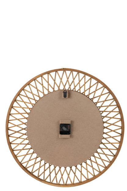 Wandklok Wonder Rotan/Meubelplaat Natuurlijk/Wit Groot