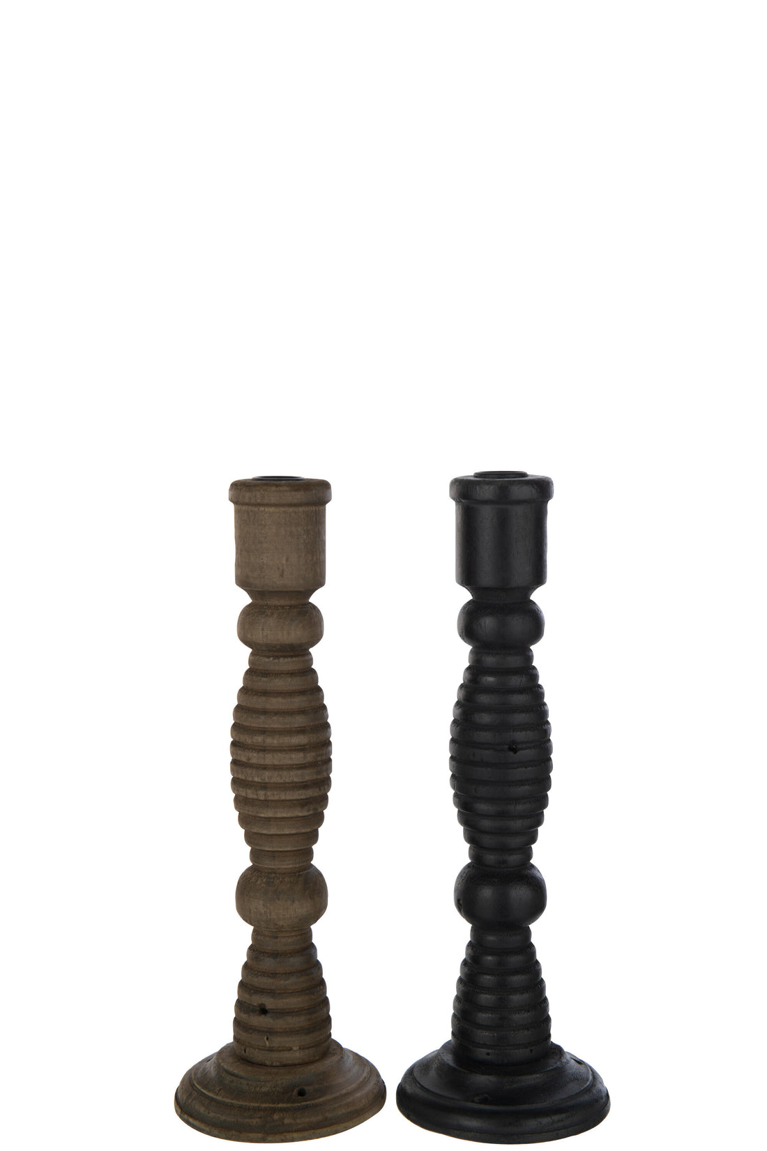 Kaarsenhouder Flin Grenen/IJzer Zwart/Bruin Assortiment Van 2