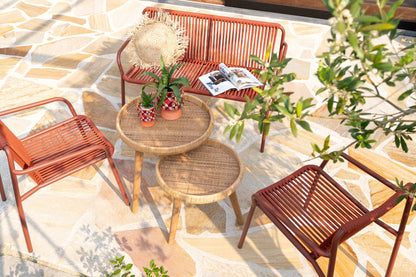 J-Line tafel Lurne - hout - naturel - set van 2
