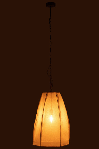 Plafondlamp Peer Linnen/IJzer Wit Groot