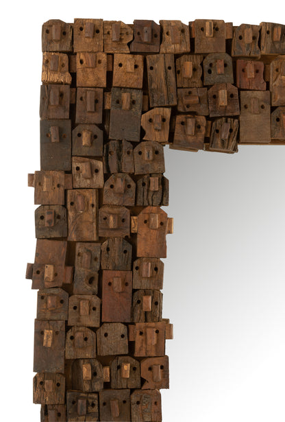 SPIEGEL SYMA GERECYCLED HOUT/ SPIEGEL NATUURLIJK GROOT