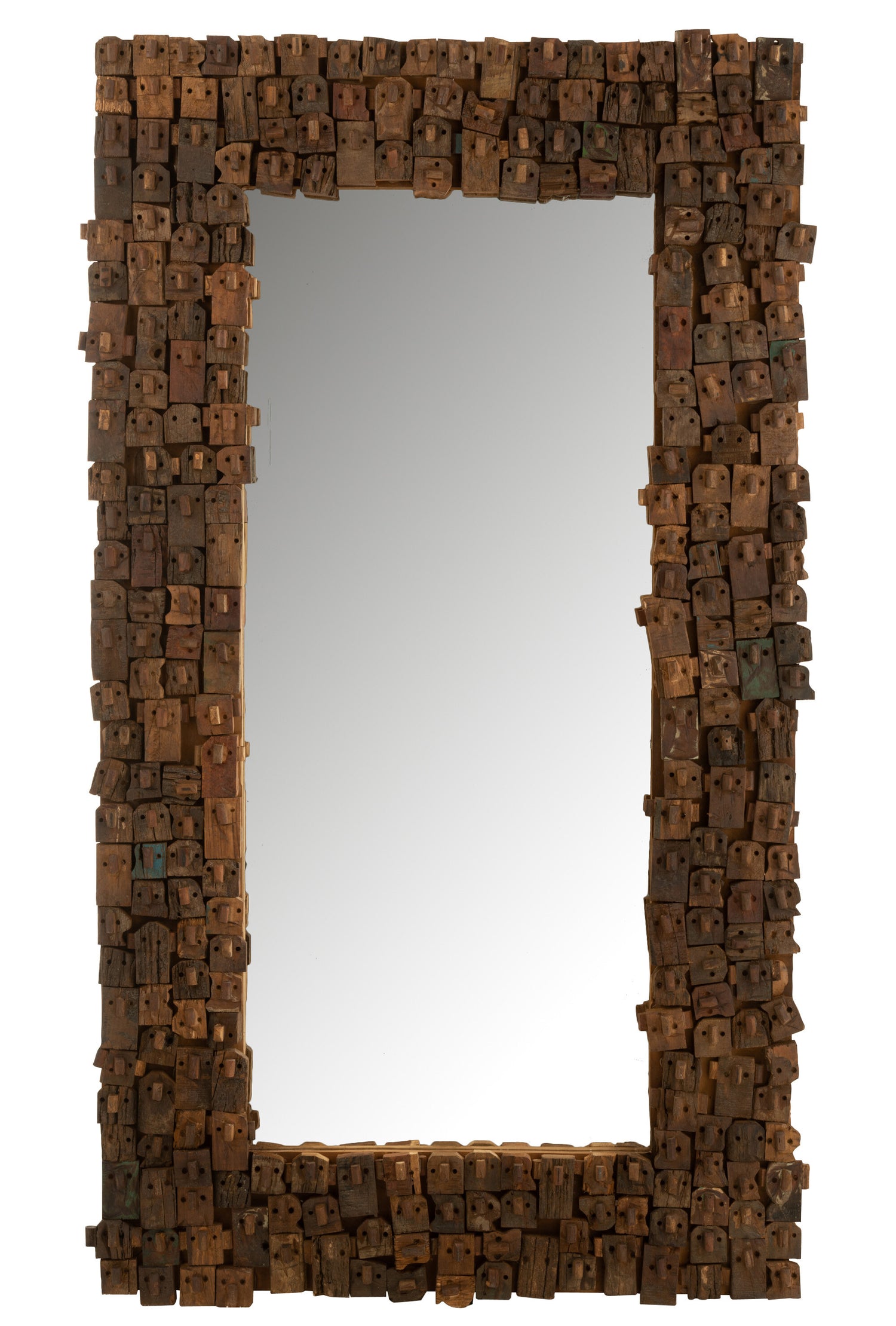 SPIEGEL SYMA GERECYCLED HOUT/ SPIEGEL NATUURLIJK GROOT