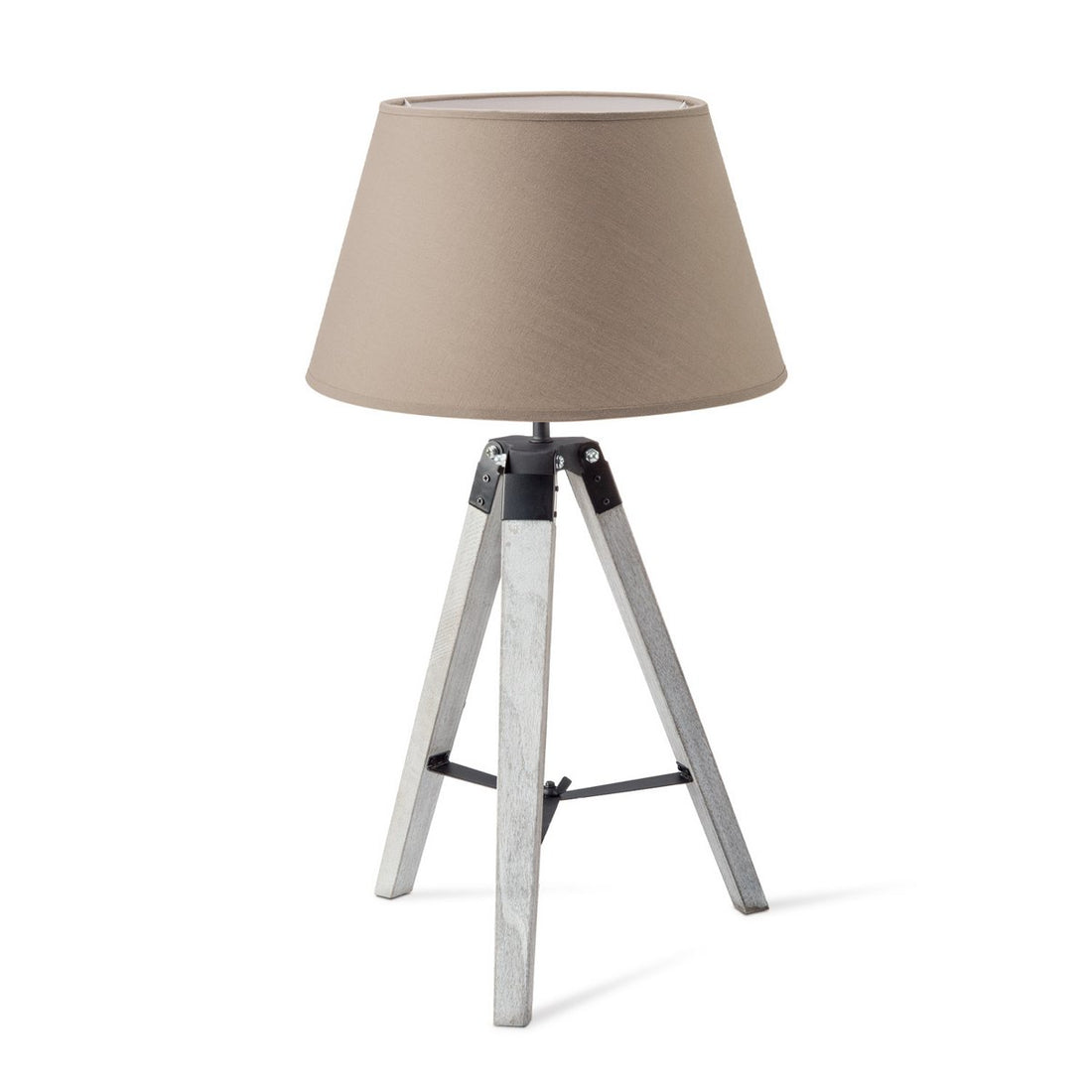 Tafellamp Largo - Wit Lampvoet en taupe