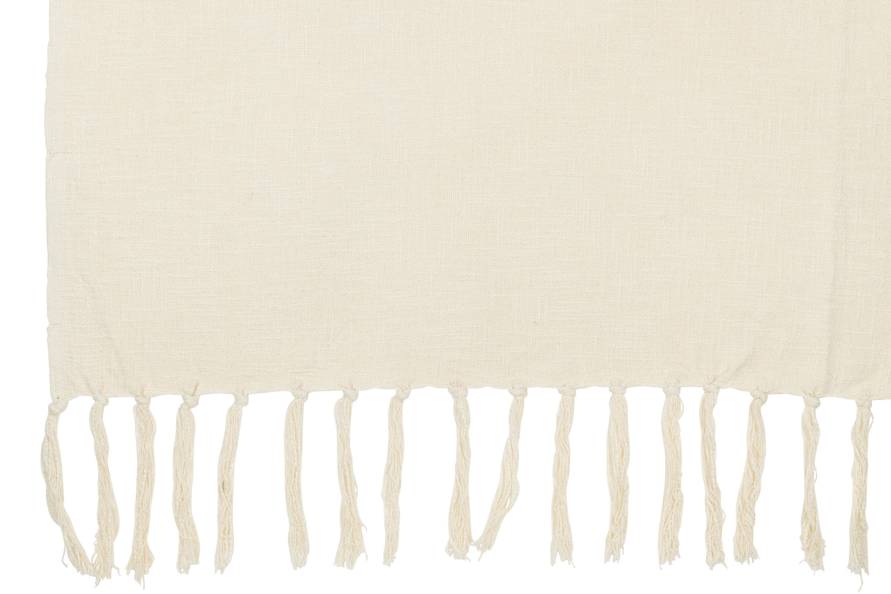 J-Line Plaid Franjes Katoen Ecru