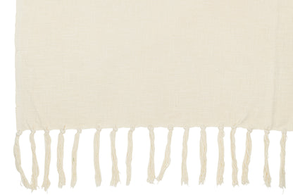 J-Line Plaid Franjes Katoen Ecru