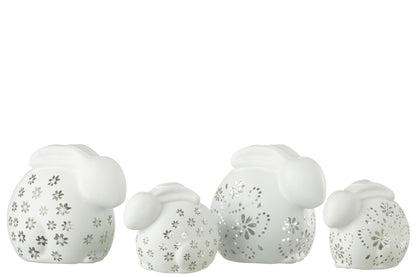 Konijnenbloemen Led Glas Wit Groot Assortiment Van 2