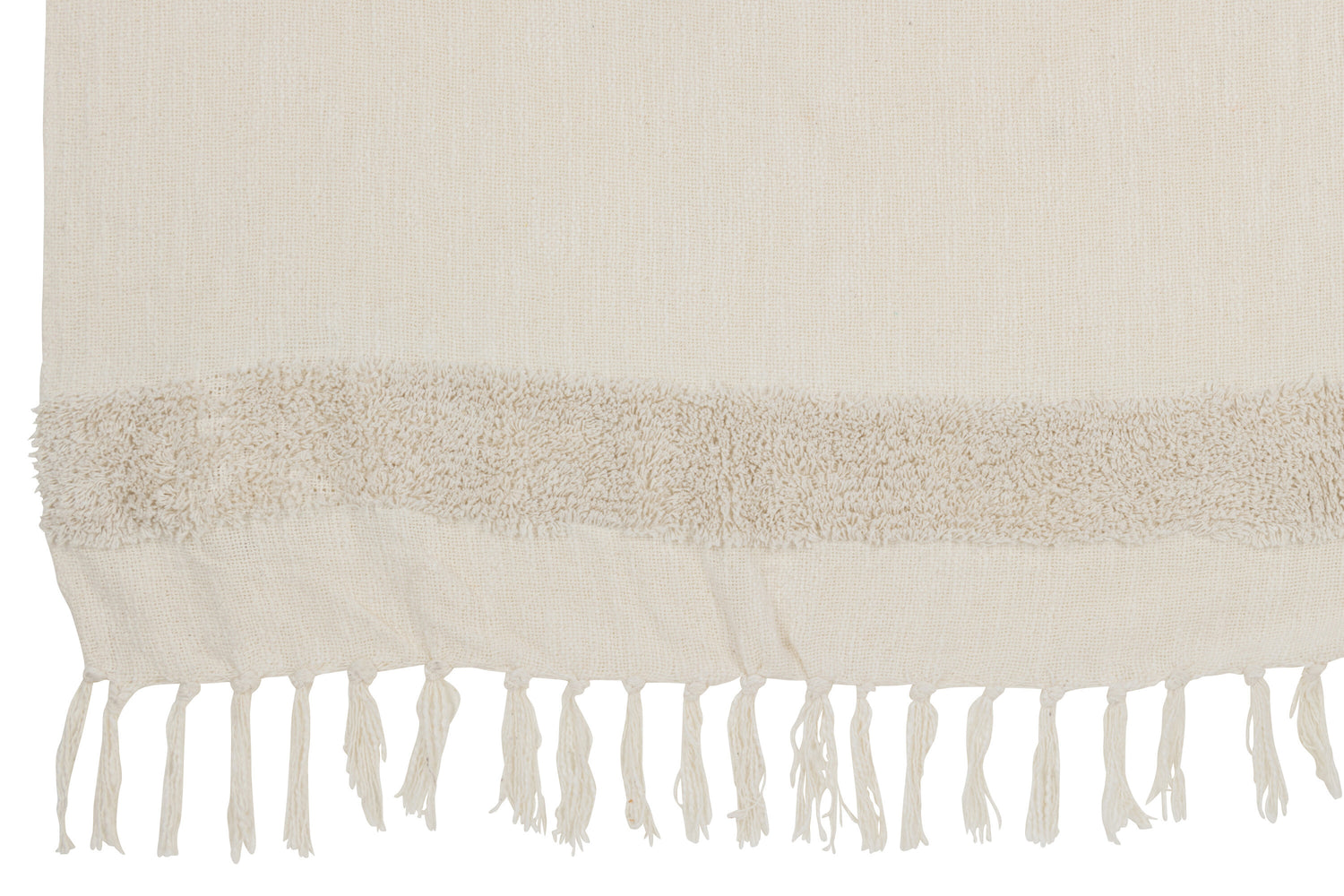 J-Line Plaid Diamanten+Franjes Katoen/Pailletten Wit/Goud