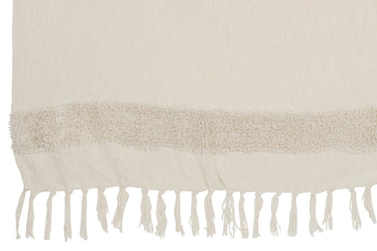 J-Line Plaid Diamanten+Franjes Katoen/Pailletten Wit/Goud