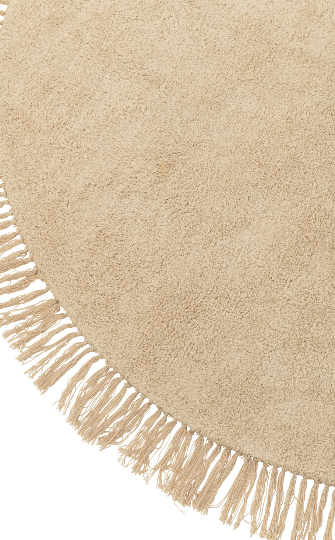 Rug Ronde+Franjes Licht Beige