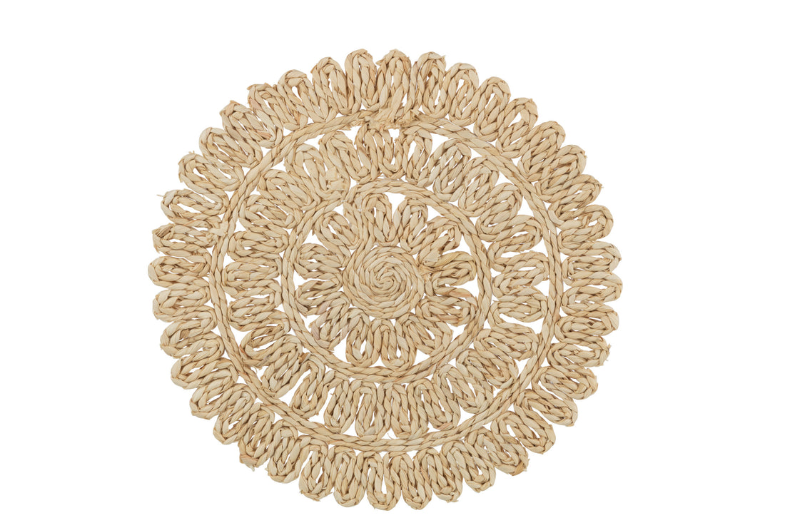 Placemat Ronde Bloem+Cirkels Maiskolf Natuurlijk