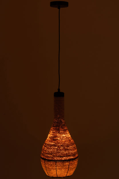 J-Line Hangende Lamp Peer Lijnen Zeegras Naturel/Zwart