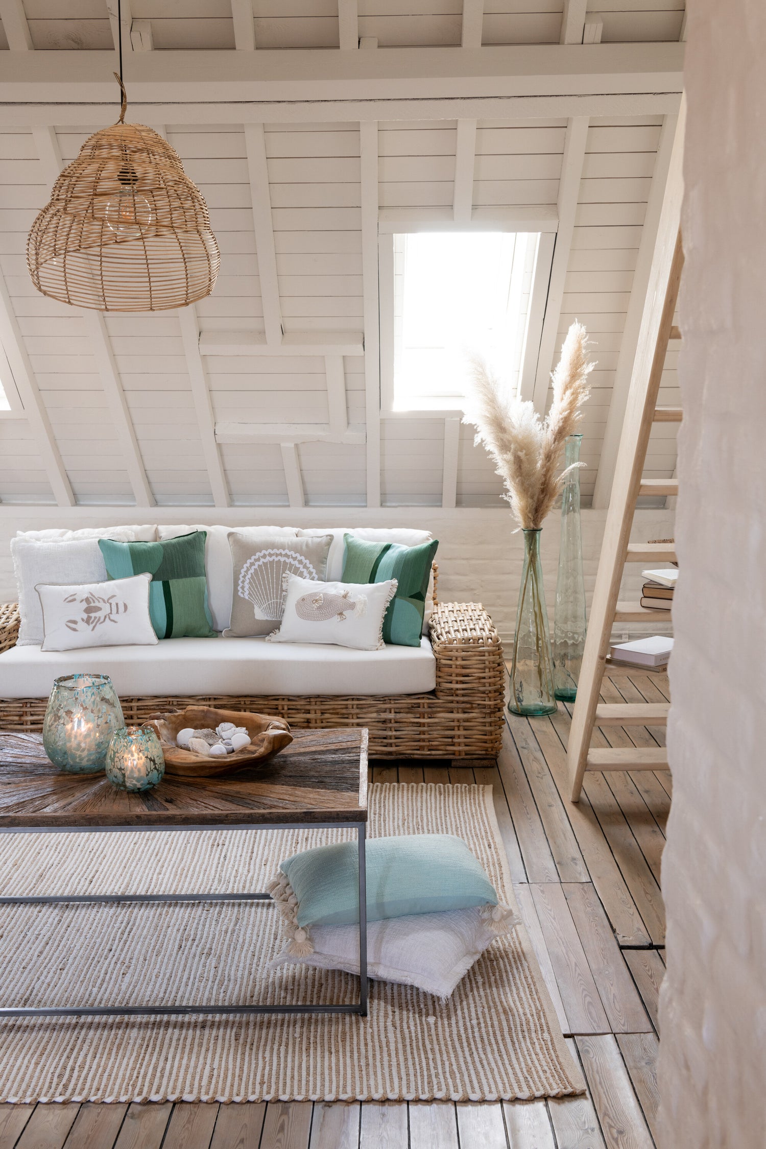 J-Line Hangende Lamp Slak Bamboe Naturel