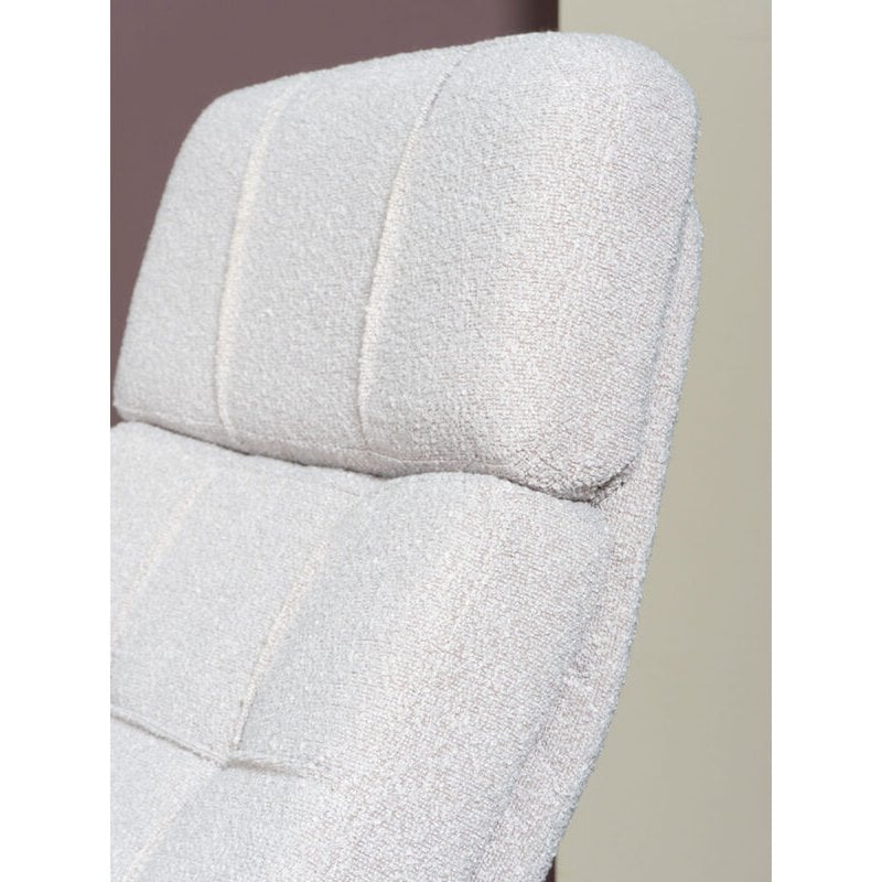 Fauteuil Aiden + Hocker – Bouclé – Naturel