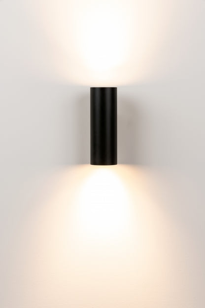 Kronn wandlamp 2x GU10 gestructureerd zwart