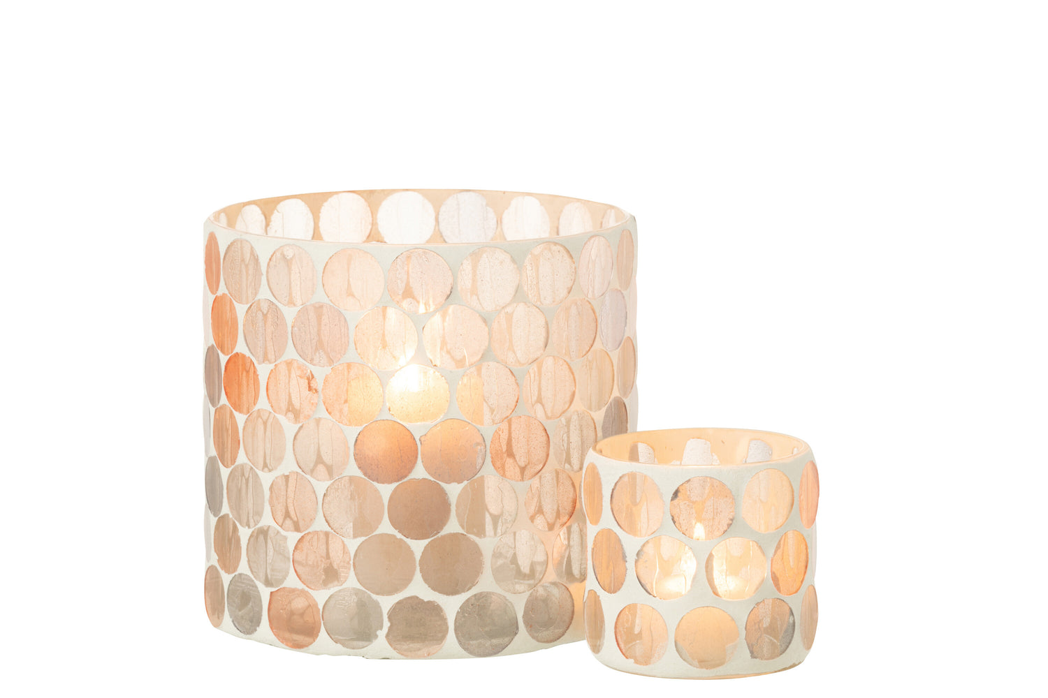 HURRICANE MOZAÏEK CIRKEL GLAS WIT/ORANJE GROOT