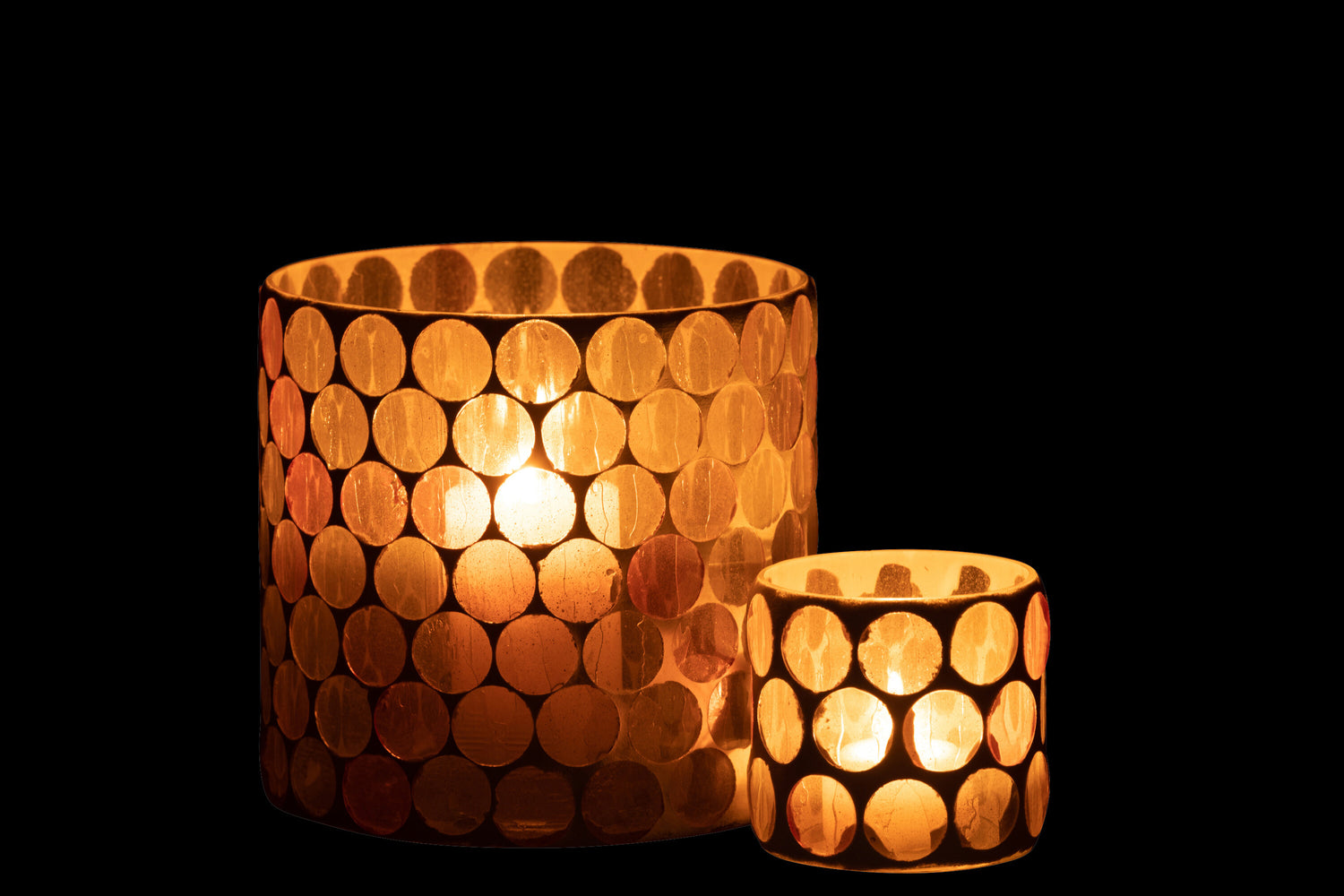 HURRICANE MOZAÏEK CIRKEL GLAS WIT/ORANJE GROOT