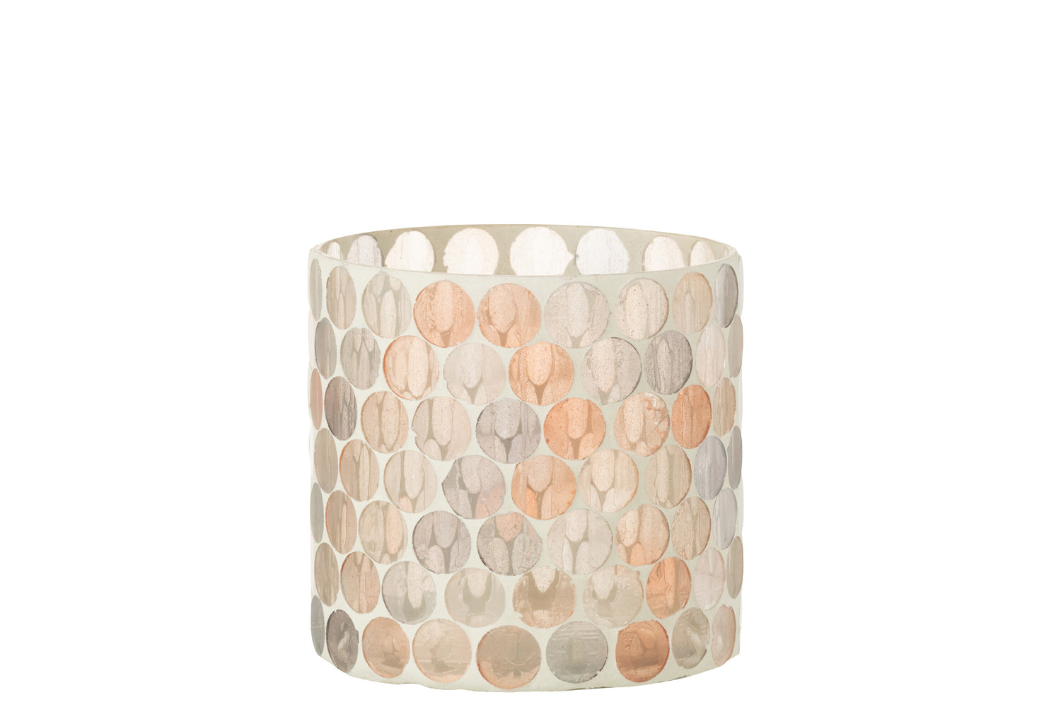 HURRICANE MOZAÏEK CIRKEL GLAS WIT/ORANJE GROOT