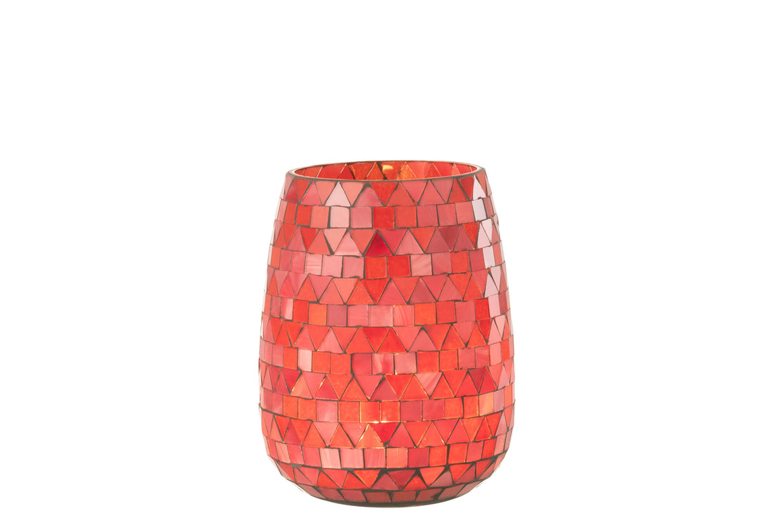 HURRICANE MOZAÏEK DRIEHOEK GLAS ROOD/ROZE MEDIUM