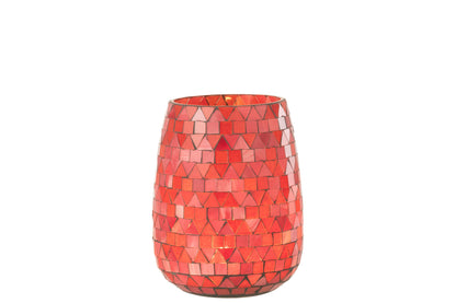 HURRICANE MOZAÏEK DRIEHOEK GLAS ROOD/ROZE MEDIUM