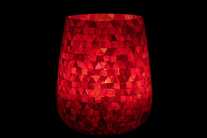 HURRICANE MOZAÏEK DRIEHOEK GLAS ROOD/ROZE GROOT