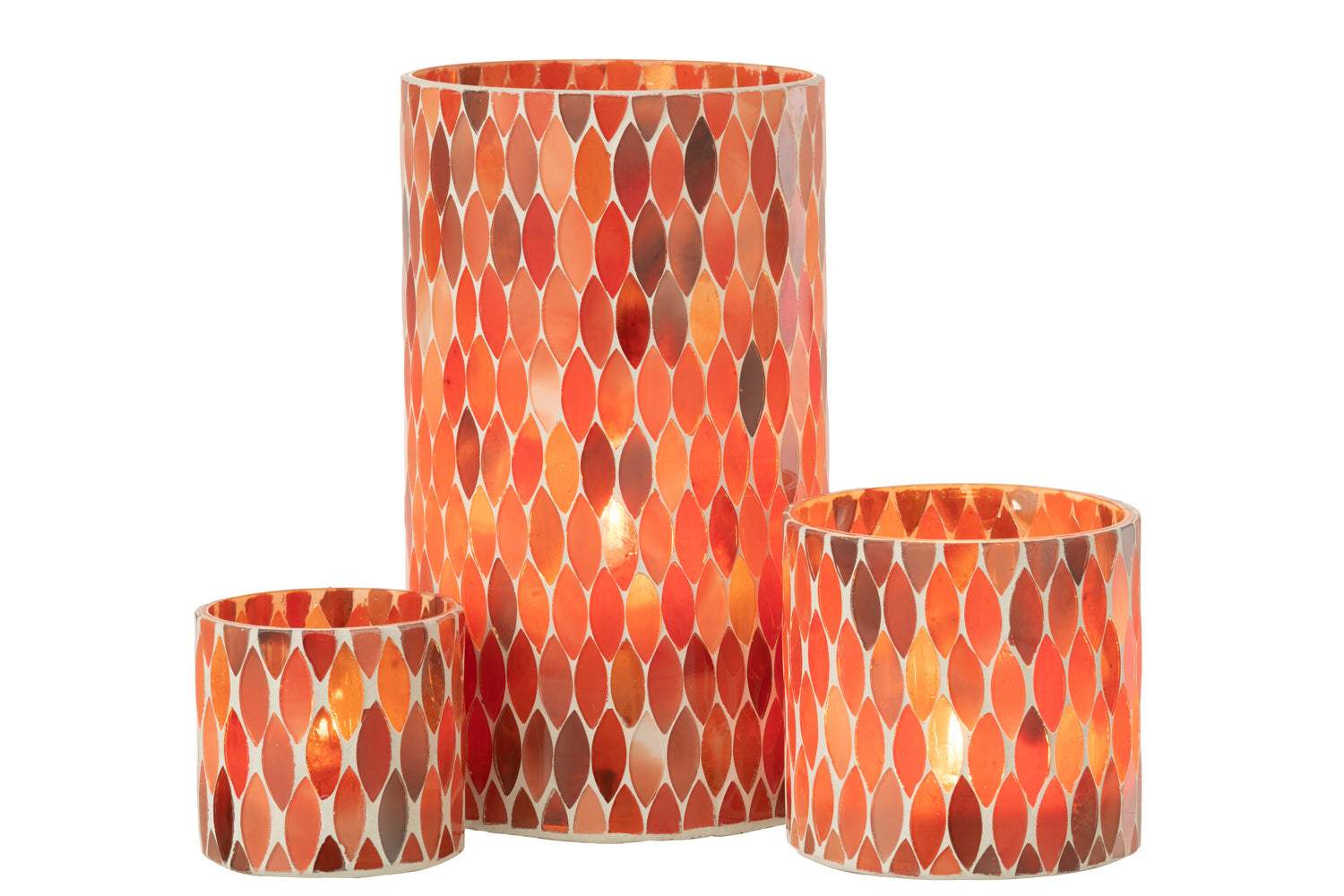 HURRICANE MOSAIC BLADGLAS ROOD/ORANJE GROOT