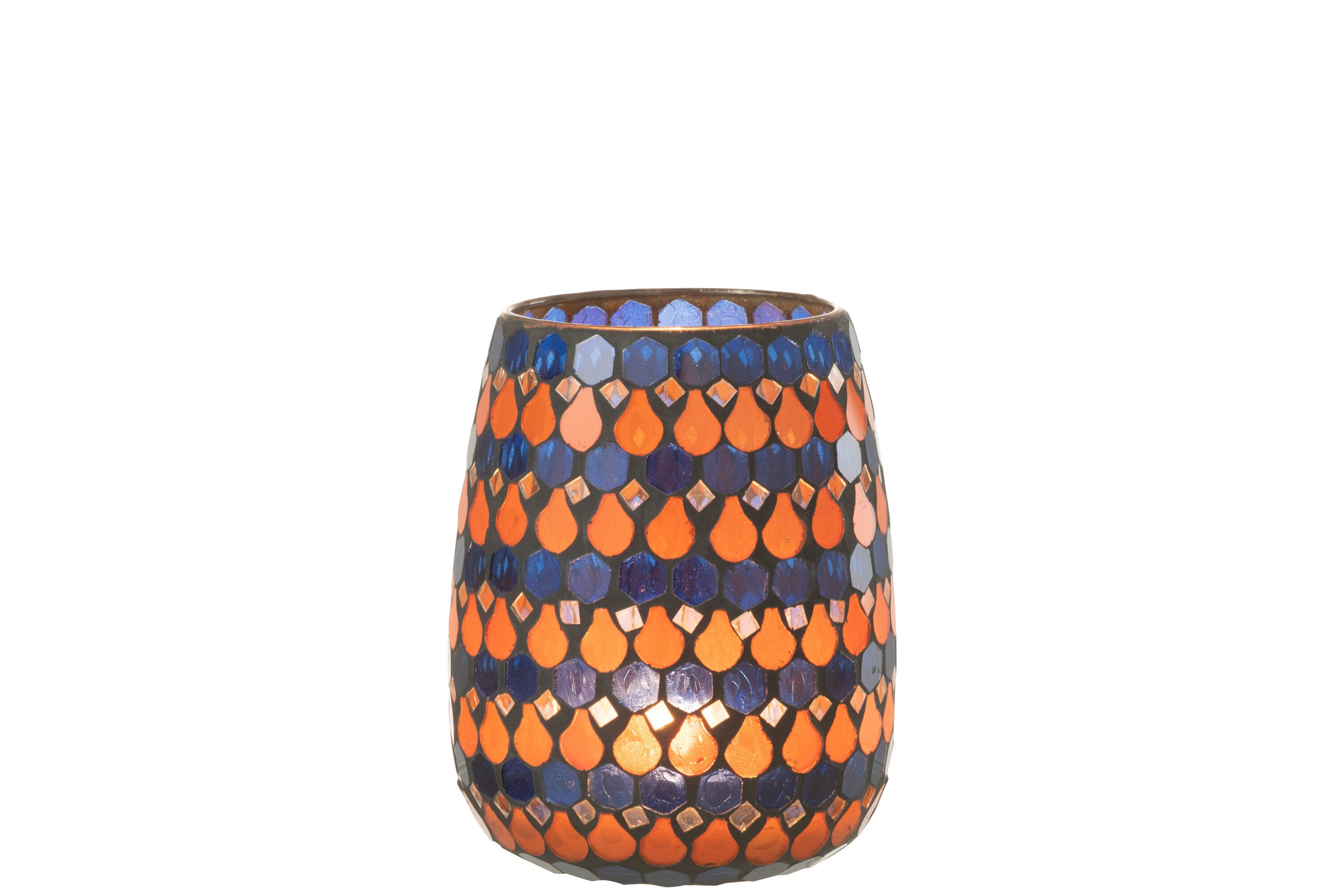 HURRICANE MOSAIC DROP GLAS ORANJE/BLAUW MEDIUM