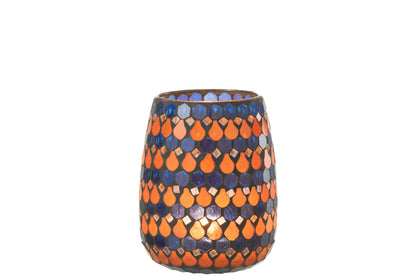HURRICANE MOSAIC DROP GLAS ORANJE/BLAUW MEDIUM