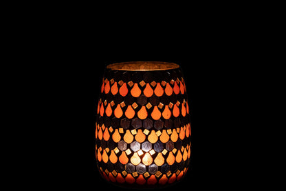 HURRICANE MOSAIC DROP GLAS ORANJE/BLAUW MEDIUM