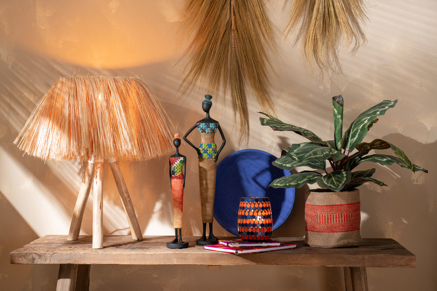 HURRICANE MOSAIC DROP GLAS ORANJE/BLAUW MEDIUM