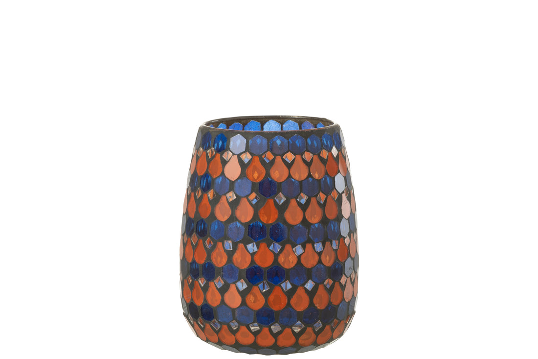 HURRICANE MOSAIC DROP GLAS ORANJE/BLAUW MEDIUM