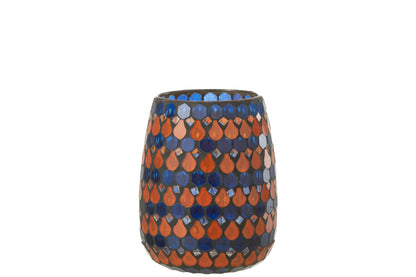 HURRICANE MOSAIC DROP GLAS ORANJE/BLAUW MEDIUM