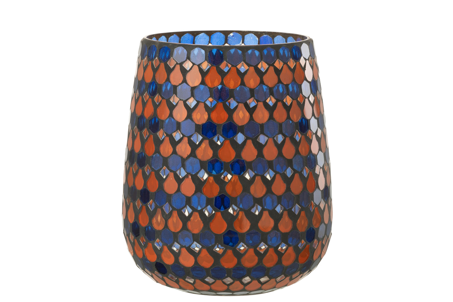 HURRICANE MOSAIC DRUPPELGLAS ORANJE/BLAUW GROOT