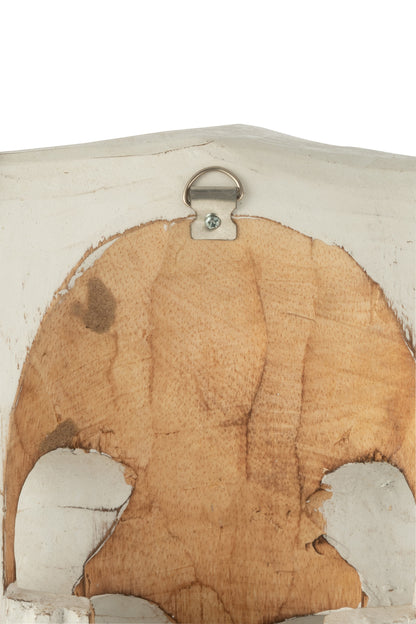 Schedel Koe Albasia Hout Wit