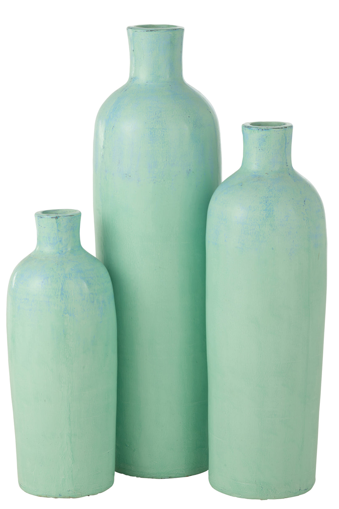 J-Line Vaas Justine Terracotta Blauw groot
