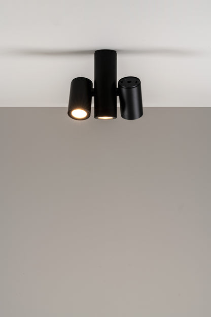 Kronn plafondlamp 3 x GU10 zwart met structuur