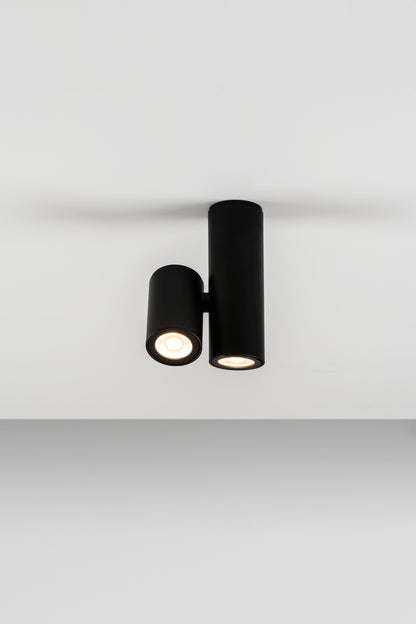 Kronn plafondlamp 2 x GU10 zwart met structuur