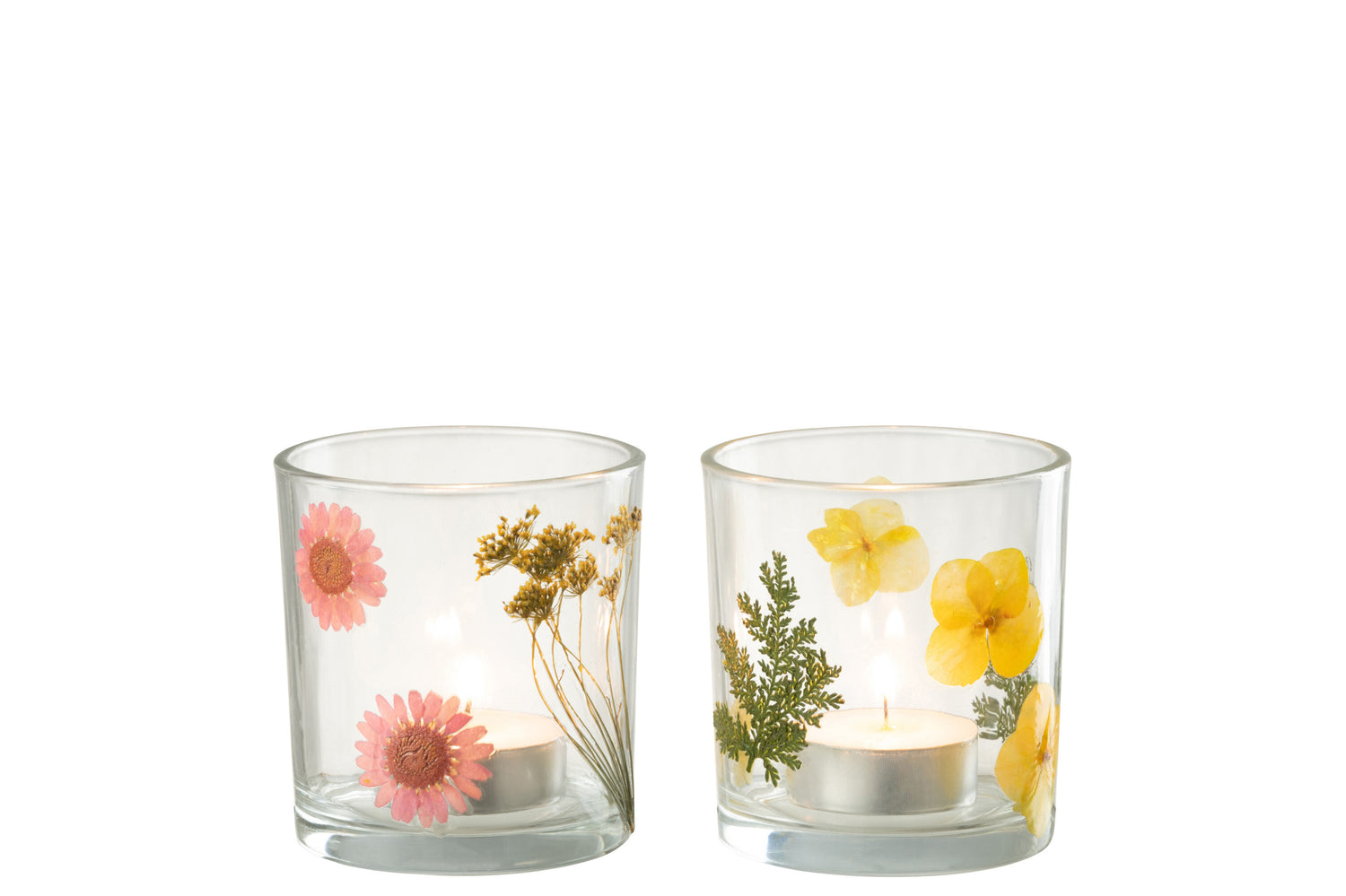 Theelichthouder Bloemenglas Mix Klein Assortiment Van 2