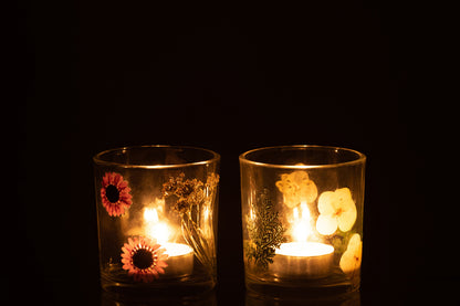 Theelichthouder Bloemenglas Mix Klein Assortiment Van 2