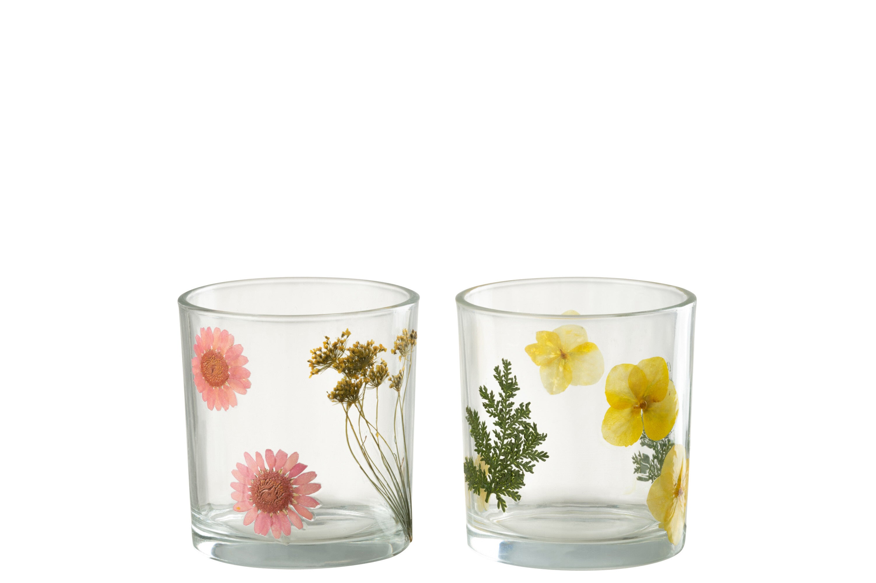 Theelichthouder Bloemenglas Mix Klein Assortiment Van 2