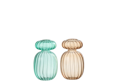 Vaas Michel Glas Aqua/Beige Assortiment Van 2